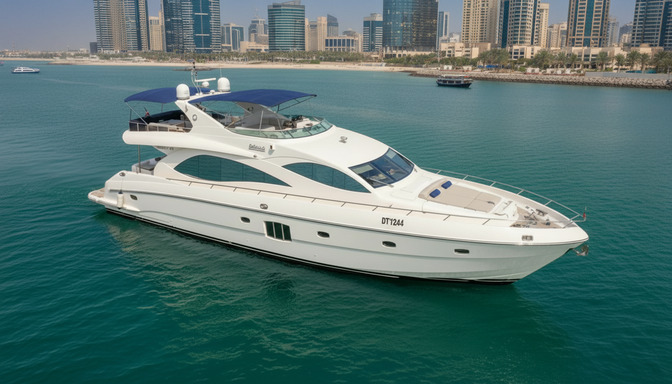 Letecký pohled na Diamond Legend 88 ft v Dubai Marina