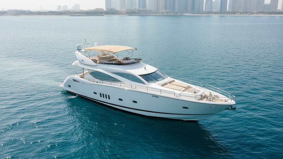 Paradise Victor 82 ft aerial view at Dubai Marina