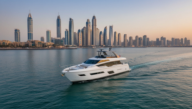 Vista aerea del Pearl Lightning 78 ft a Dubai Marina